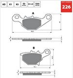 GOLD AD 226 FREN BALATA SİNTER METAL