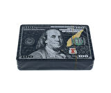 Dolar Baskılı İskambil Kağıdı Plastik Su Geçirmez Oyun Kağıdı - Siyah