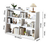 Uzatılabilir Raflı Kitaplık Küçük Alanlar veya Köşeler için 3 Katlı Merdiven Tipi Alçak Kısa Kitaplık