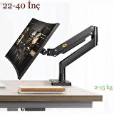 NB G40 22-40 İnç Lcd-Led Monitör Tutucu Amortisörlü Masaüstü Stand Tek kol Tutucu 3-15 kg