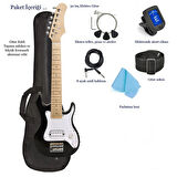 6-14 Yaş Çocuklar için Elektro Gitar Başlangıç Seti Yeni Başlayanlar Mini Elektro Gitar Set Eğitim