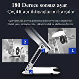 Alüminyum Alaşımlı Tablet 4 Fanlı Stand Çok Fonksiyonlu Katlanabilir Tablet Soğutucu Stand