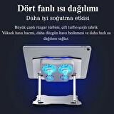 Alüminyum Alaşımlı Tablet 4 Fanlı Stand Çok Fonksiyonlu Katlanabilir Tablet Soğutucu Stand