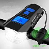 Bisiklet LCD Hız Göstergesi Su Geçirmez Şarjlı Led ışık KM Ekran Kronometre Bisiklet Kornası feneri