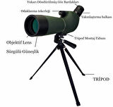 25-75X70 Zoom Monoküler Teleskop Dürbün Gece Görüşü Su Geçirmez Teleskop