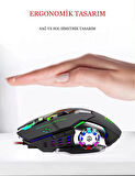 2.4Ghz Bluetooth Kablosuz Oyun Gaming ve ofis Faresi Mouse LED 7 Renk RGB PC Dizüstü USB Mouse