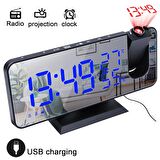 FM masa saati LED dijital Alarm saat elektronik erteleme saat USB uyandırma FM radyo zaman projektör