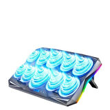 10 Fanlı RGB Işıklı Oyun Bilgisayar soğutucu Notebook Soğutucu Gamer 7 kademeli Stand