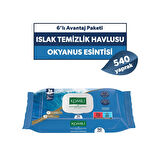 Komili Genel Kullanım Islak Havlu 90'lı Okyanus Esintisi - 6'lı Paket - 540 Yaprak