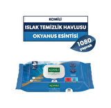 Komili Genel Kullanım Islak Havlu 90'lı Okyanus Esintisi - 12'li Paket - 1080 Yaprak
