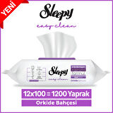 Sleepy Easy Clean Orkide Bahçesi Yüzey Temizlik Havlusu&Mendili 12x100 (1200 Yaprak)