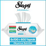 Sleepy Ocean Yüzey Temizlik Havlusu&Mendili Okyanus Esintisi 6x100 (600 Yaprak)