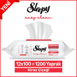 Sleepy Easy Clean Kiraz Çiçeği Yüzey Temizlik Havlusu&Mendili 12x100 (1200 Yaprak)