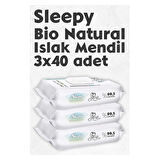 Sleepy Bio Natural Yenidoğan Islak Mendil 3x40'lı