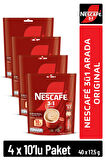 Nescafe 3ü1 Arada Original Çözünebilir Kahve 17,5g 10'lu Paket 10X4