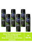 NIVEA Men Deodorant Deep Dimension Amazonia 150 ML - 6'lı Avantaj Paketi