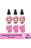 Yumoş Jet Fresh Giysi Spreyi Yıkamadan Ferah Koku Ve Ütü Etkisi Orkide 200 ml X3