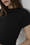 Wearflawless Kadın 3 Lü Adet Fitilli Pamuklu Bisiklet Yaka Örme Kaşkorse Crop T-shirt
