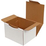 Beyaz Kilitli Kargo Kutusu / Ebat: 12,5x10,5x8 cm (100 adet)