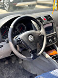Volkswagen Golf 5 Araca Uyumlu Dikmeli Direksiyon Kılıfı (Kristal Karbon Soft Nokta)