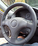 Honda Civic 98-2002 ies Kasa Araca Özel Direksiyon Kılıfı (Noktalı Düz Siyah Dikişli)