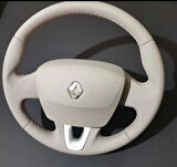 Renault Fluence Araca Özel Direksiyon Kılıfı Tuşsuz (Fluence Bej Deri)