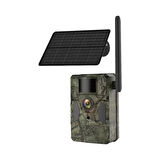 4 MP Full HD 4G Solar Sim Kartlı GPRS+ Black Led Fotokapan IR IP Kamera