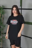 Modavera Unisex Baskılı Oversize T-Shirt - Siyah