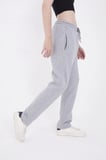 Modavera Oversize Boru Paça Baskılı Eşofman Pantolon - Gri