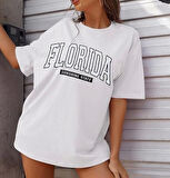 Modavera Bisiklet Yaka Baskılı T-shirt - Beyaz