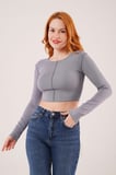 Modavera Ters Dikişli Basic Antrasit Body Bluz