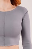 Modavera Ters Dikişli Basic Antrasit Body Bluz