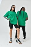 Modavera Unisex Basic Bisiklet Yaka Oversize T-Shirt - Yeşil