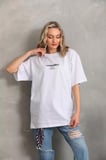 Modavera Unisex Baskılı Oversize T-Shirt - Beyaz