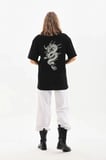 Modavera Unisex Baskılı Oversize T-Shirt - Siyah