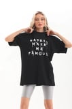 Modavera Unisex Baskılı Oversize T-Shirt - Siyah