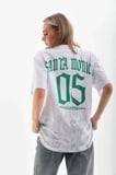 Modavera Unisex Baskılı Oversize T-Shirt - Beyaz
