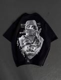 Modavera Unisex Baskılı Oversize T-Shirt - Siyah
