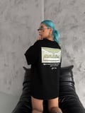 Modavera Unisex Baskılı Oversize T-Shirt - Siyah