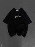 Modavera Unisex Baskılı Oversize T-Shirt - Siyah