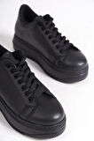 Bıana Bağcıklı Ortopedik Taban Kadın Sneaker Spor Ayakkabı St - Siyah
