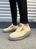Slw161 Hippo Bağcıksız Süet Erkek Günlük Sneaker Ayakkabı Sgt - Bej