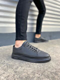 Tb0535 Prime Bağcıklı Cilt Erkek Günlük Sneaker Ayakkabı Cst - Siyah
