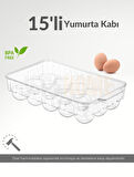 15'li Kapaklı Yumurta Kabı Darbeye Karşı Dayanıklı Yumurtalık Bpa Free Buzdolabı Organizeri Düzenleyici