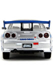 Jada Fast And Furious Diecast Model 12cm 2002 Nissan Skyline Gtr R34silver/blue