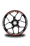 Turuncu Yamaha YZF R125 Takım Jant Sticker Etiket