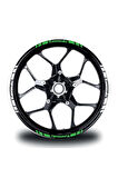 Kawasakı Yazılı Kısa Dış Şerit 16'lı Çift Renk Jant Sticker Modeli