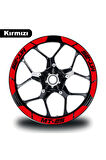 Kırmızı Yamaha MT-25 Geniş Jant Sticker Etiket Modeli