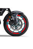 Kırmızı Yamaha MT-25 Geniş Jant Sticker Etiket Modeli