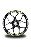 Sarı Yamaha YZF R125 Takım Jant Sticker Etiket
